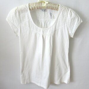 liz & co. Cream Short Sleeve Tee